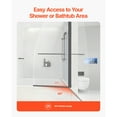 thumbnail image 2 of KFFKFF Unframed Bath Shower Door, Dimensions 34 in. Width x 55 in. Height, Semi Shower Door for Bathtub, Swivels 180°, Constructed from Toughened Glass, Semi Shower Door with 1/4 in Glass, Black, 2 of 9