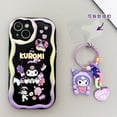 thumbnail image 1 of Funda Del Teléfono Para Samsung Galaxy A24 A54 A33 A34 5G A30 A20 A31 A32 A50 A50S A30S A51 A52 A53 A71 A72 Carcasa Llavero Kuromi 3D Ondulado Borde Curvo Suave Claro TPU Moda, 1 of 4