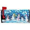 thumbnail image 2 of Winter Snowman Magnetic Mailbox Cover Christmas Holiday with Snowflakes Oversized-25.5" x20.8", 2 of 5