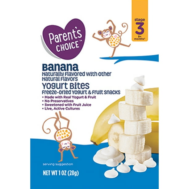 Parent's Choice Banana Yogurt Bites, Baby Food Stage 3 Toddler Snacks