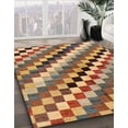 thumbnail image 2 of Ahgly Company Indoor Rectangle Abstract Brown Red Checkered Area Rugs, 2' x 3', 2 of 6