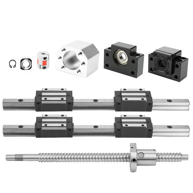 Husillo de bolas de riel de guía lineal husillo de bolas de acero de rodamiento precisión 2PCS para equipos automáticos Medición de precisión 4PCS Bloques deslizantes con ANGGREK Otros