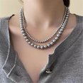 thumbnail image 3 of RUISINERY Elegant Silver Gray Pearls Necklace Portable Silver Gray Pearls Necklace Unique Neck Chain For Memorable Occasions, 3 of 8