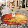 thumbnail image 6 of Fall Thanksgiving Round Tablecloth for 45-54 Inch Tables,Fitted Table Cover with Elastic Edge,Red Orange Sunrise Forest Autumn Waterproof Outdoor Table Cloth Protector for Patio Garden Dinner Picnic, 6 of 9