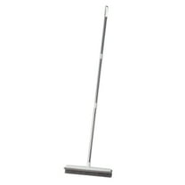 Rubber Broom Carpet Rake W/ Squeegee Long Handle for Pet Hair Fur Remover Broom