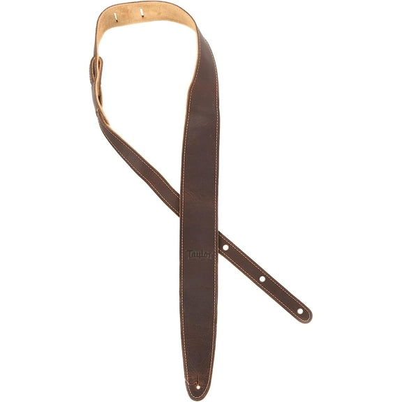 Taylor 2.5" Leather Guitar Strap - Suede Back, Chocolate Brown