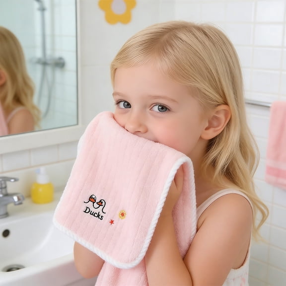 Vggrvlo Under 5 Basics Face Towels Extra Absorbent and Soft Face Towel 100% Cotton Extra Absorbent Washcloth Pink 10"X20"