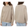 thumbnail image 2 of Sunloudy Women Spring Fall Loose Pullovers Solid Color Long Sleeve Knit Sweater Casual Crew Neck Jumpers Tops, 2 of 6