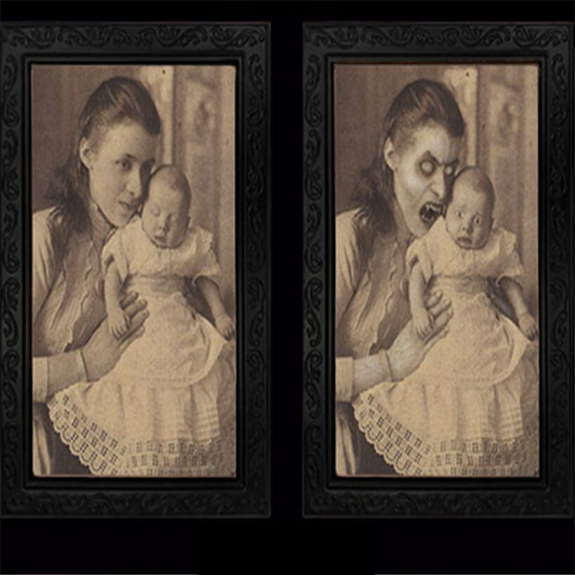 TIMIFIS Halloween Props Horror Picture Frame Lenticular 3D Changing Face Scary Portrait Haunted Spooky Halloween Decorations - Fall