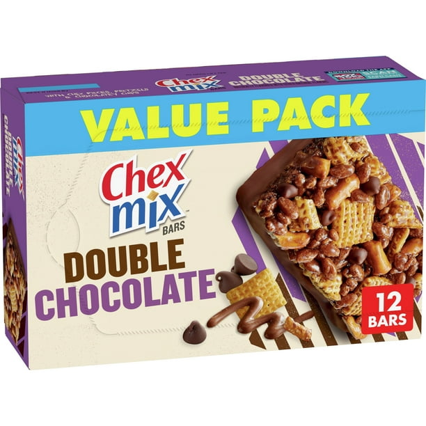 Chex Mix Treat Bars, Double Chocolate, Snack Bars, 12 ct