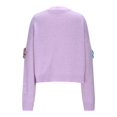 thumbnail image 5 of Women'S Ribbed Knit Cardigans Pretty Flowers Button Up Sweater Coat Long Sleeve Open Front Cropped Knitted Cardigan, 5 of 8