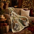 thumbnail image 3 of Beagle Portrait Collage Vintage Botanical, Festive Pet Portrait Pattern, Warm Flannel Blanket for Living Room and Bedroom, Dog Lovers Valentine's Day Gift, Pet Lover Home Decor, 3 of 9