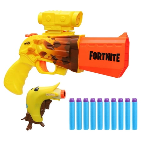 Nerf Fortnite Peely Pack SR-Ripe Kids Toy Blaster with 2 Blasters and 10 Darts