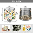 thumbnail image 2 of Yayeee Ashtray with Lid for Cigarette Smokeless Stainless Steel Home Ash Holder, Retro Yellow Floral, 2 of 7