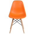 thumbnail image 3 of Elon Series Black Plastic Chair with Wooden Legs, 3 of 9