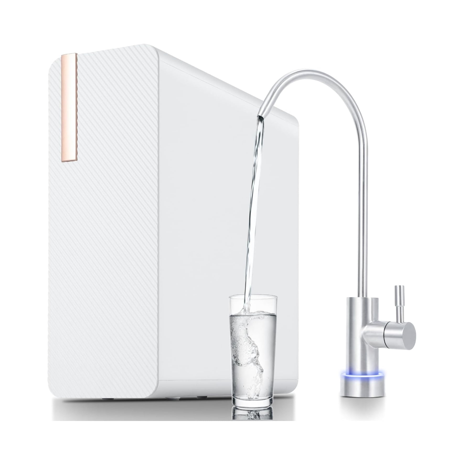 RO System 600 GPD, Under-Sink Tankless Reverse Osmosis Water Filter, 2:1 High Pure to Drain Water-Saving, NSF/FC/SGS Certified, Smart Faucet Reminder, Reduces TDS/PFOA/PFOS