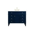 thumbnail image 3 of Elegant Lighting VF12542BL Park Avenue 42" Free Standing Single Basin Vanity Set - Blue, 3 of 8