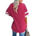 thumbnail image 2 of Half Sleeve V Neck Casual Oversized Women's T-shirt, 2 of 3