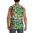 thumbnail image 4 of Bixox Men's Colorful Tie Dye Stained Glass Printed Shirt Sleeveless Fitness Tank Top-Medium, 4 of 7