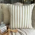 thumbnail image 5 of Striped Ochre Decorative Throw Pillow Covers 16"x16" | Contemporary Cotton Cushion Cover Striped | Country And Farm House Pillowcases for Couch / Sofa & Bed, Modern Home Décor - Stripe Plush Ochre, 5 of 9