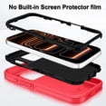 thumbnail image 3 of Petocase for iPhone 17 Pro Case,Shockproof Rugged Protection [No Screen Protector] Heavy Duty Dust/Drop Proof 3-Layer Durable Cover for iPhone 17 Pro 6.3'' Case,Red/Black, 3 of 8