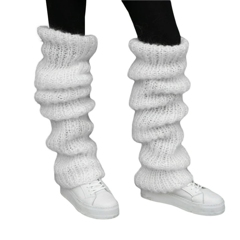 Huakaishijie Women Y2K Ribbed Knit Leg Warmers Long Leg Socks Warm Teen  Girls Boot Socks