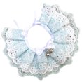 thumbnail image 2 of Flmtop Collier Clochette en Dentelle à Trois Couches pour Chien Chat Chiot Collier avec Sangle Bleu, 2 of 9