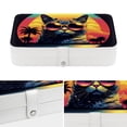 thumbnail image 4 of Cat Elegant PU Leather Earring Organizer Storage Box Decorative Box with Removable Compartment - Portable, 4 of 6