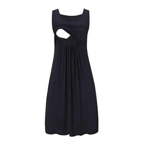 Pregnancy Dresses in Clearance Juebong Maternity Nursing Dresses 2024 Short Sleeve/Sleeveless Breastfeeding Dress Deals Summer Casual Pregnancy Dresses Mama Postpartum Clothes Flash Deals