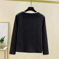 thumbnail image 3 of cocolona Womens Long Sleeve Shirts Fall Fashion Solid Color Pullover Tops Base Shirts Lightweight Casual Blouses, 3 of 5