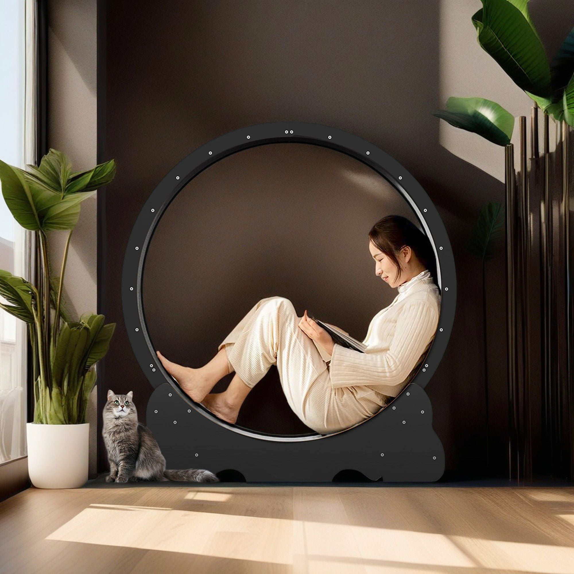 Kadyn 45" Cat Exercise Wheel for Indoor Cats, Large Cat Running Wheels, Cat Treadmill Wheel with Locking Mechanism for Cat's Healthy, Black Kadyn 45" Cat Exercise Wheel for Indoor Cats, Large Cat Running Wheels, Cat Treadmill Wheel with Locking Mechanism for Cat's Healthy, Black