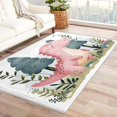 thumbnail image 2 of Pink Dinosaur Printed Bedroom Rug,5x6 Area Rugs, Cartoon Dinosaur Carpet Decorations, Cute Animal Rugs for Living Room, Non-Slip Padded Washable Low Pile Cozy Easy Clean Pet Friendly Rugs 8i&-187, 2 of 7