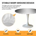 thumbnail image 2 of Elastic Fitted Round Tablecloth, Black Ombre Waterproof Stretch Table Cover for 45"-54" Tables, Black Grey White Gradient Modern Abstract Art Washable Outdoor Tablecloths for Patio, Picnic, Camping, 2 of 9