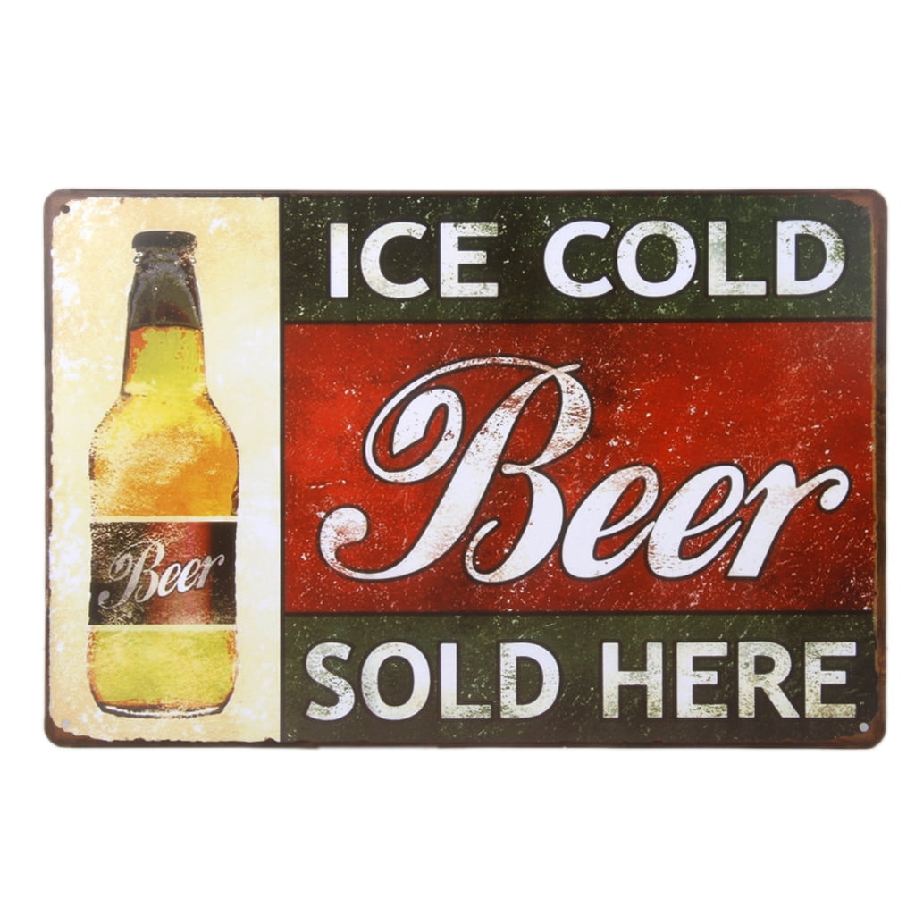 COLD BEER HEAR Retro Poster Metal Tin Sign Plaque Man Cave Bar Cafe Wall Decor