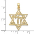 thumbnail image 3 of FJC Finejewelers 14k Yellow Gold Star Of David with Chi Center - Jewish Charm, 3 of 4