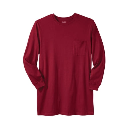 - Men's Big & Tall Shrink-less Lightweight Longer-length Long-sleeve Crewneck Pocket Tee