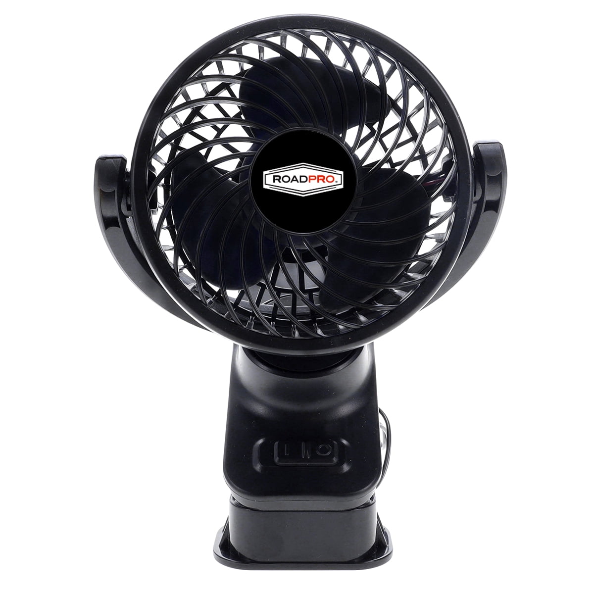 RoadPro RPUSBFAN Black 4-Inch Clip-on Fan for Vehicle or Desk USB Portable Mini Cooling Fan