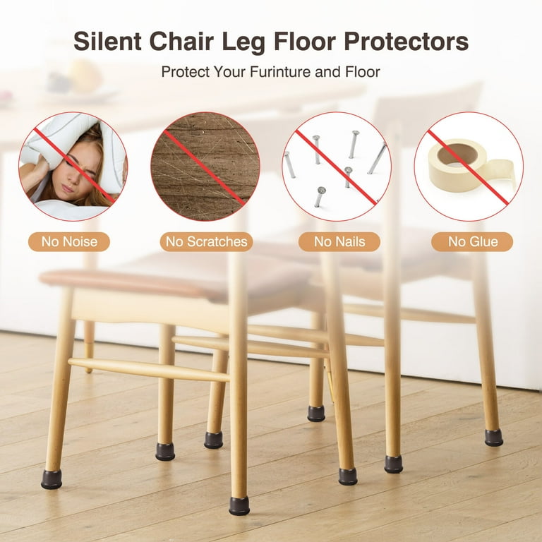 Brano Silicone Chair Leg Floor Protectors with Felt 12 Pcs Chair Leg Caps Fits All Shapes Silicone Furniture Leg Feet Protection Cover Protect