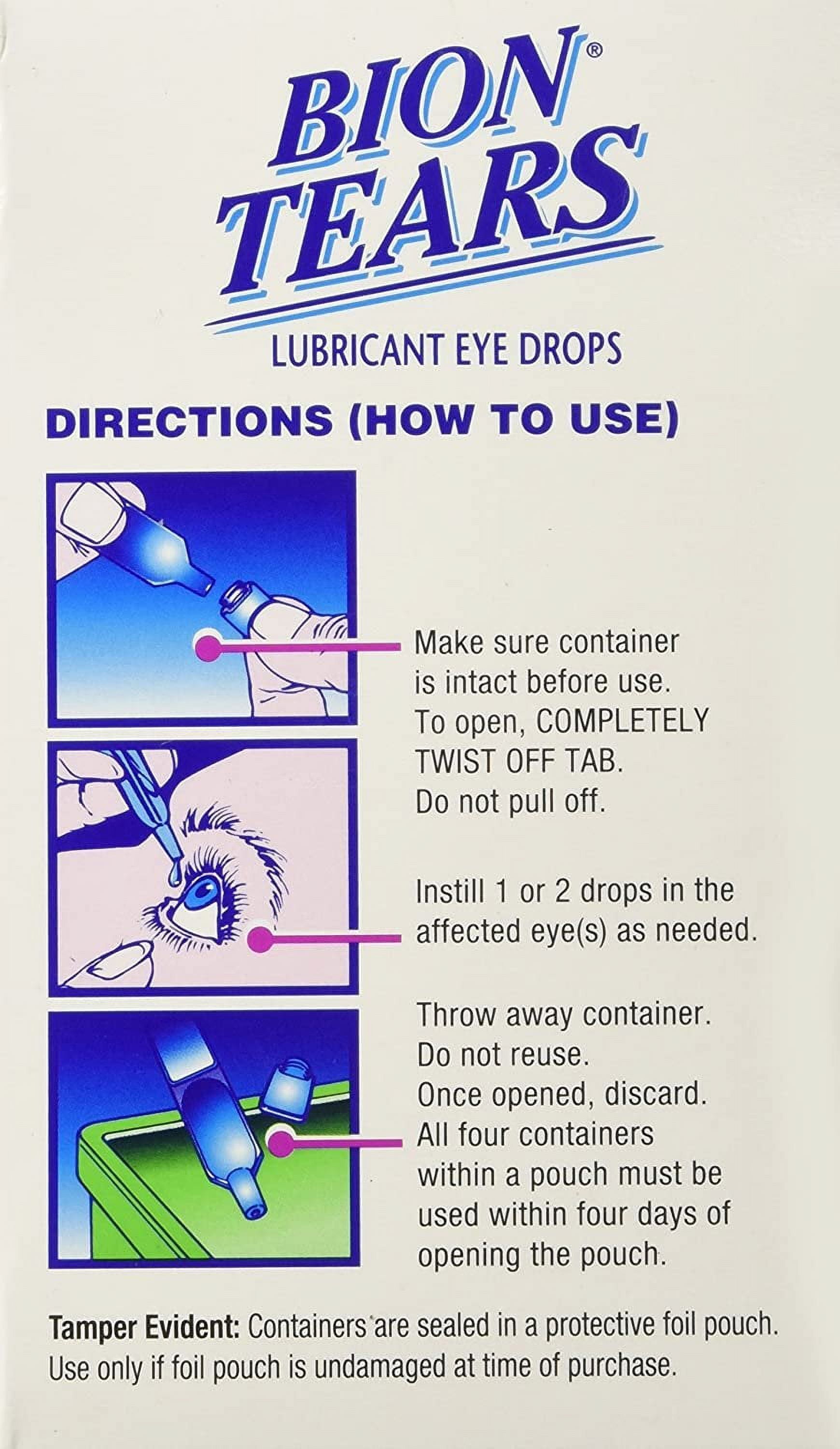 6 Pack Bion Tears Lubricant Eye Drops, Single-Use Vials - 28 Count