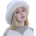 thumbnail image 1 of Sombrero de pescador peludo para mujer, gorro de piel sintética, gorro de pescador cálido y esponjoso, gorro de estilo ruso para invierno, 1 of 5