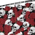 thumbnail image 3 of Red Skull Rose Pattern Shower Curtain 72"x72" ,Bathroom Decorative Shower Curtains Set with 12 Hooks,Modern Waterproof Washable Shower Curtain, 3 of 6