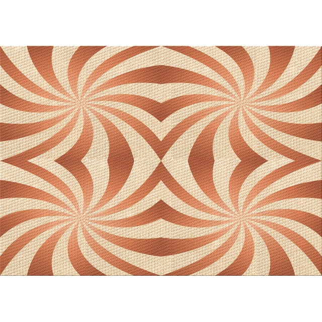 Ahgly Company Machine Washable Indoor Rectangle Transitional Bright Orange Area Rugs, 2' x 3'