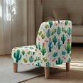 thumbnail image 5 of HELLHERO Easy Care Armless Accent Chair Cover Stain Protection Elastic Bottom Armless Accent Chair Soft Cover for Dining Room, Cacti, 5 of 8