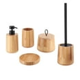 thumbnail image 6 of 5-Piece Bathroom Accessory Set - Stylish & Durable Bamboo Essentials with Toothbrush Holder, Soap Dispenser, Soap Dish, Toilet Brush & Cotton Ball Holder - Perfect Home Organization & Natural Decor, 6 of 6