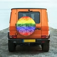 thumbnail image 4 of Haiem Spare Tire Cover , Wheel Cover with Colorful Tie Dye printed, Camper Spare Tire Cover Fit for Jeep Wrangler Rv SUV Truck Travel Trailer-17 inch, 4 of 8