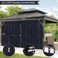 thumbnail image 3 of Pakunoda 12' X 6.5' Gazebo Universal Replacement Privacy 4-Panel Curtains, Waterproof Outdoor Curtains Navy Blue Sidewall with Zipper for Patio Garden Backyard 12' X 12' Gazebo, Curtain Only, 3 of 8