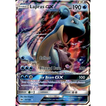 - Pokemon Sun & Moon Base Set Lapras-GX #35