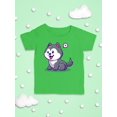 thumbnail image 3 of Cute Husky Dog Cartoon T-Shirt Infant -Image by Shutterstock,  6 Months, 3 of 4
