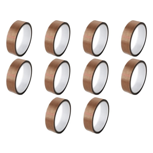 10X Cinta de PTFE / Cinta de Ptfe para Máquina Selladora Al Vacío, Selladores Manuales y de Impulso (1 Pulgada X 33 Pies)