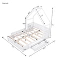 thumbnail image 3 of Noble House Nira Queen Size House-Shaped Platform Bed, Solid Pine Wood Bed with Storage Drawers, Space Saving, White, 3 of 11